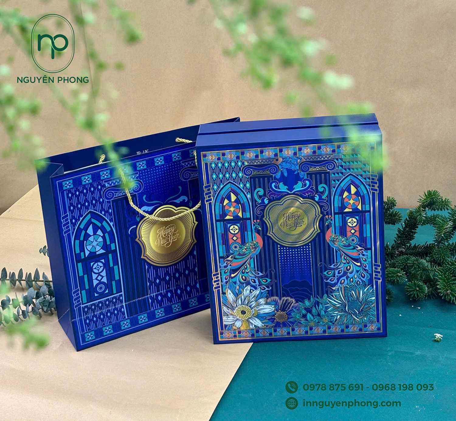 Mẫu hộp quà tết thiết kế bán sẵn